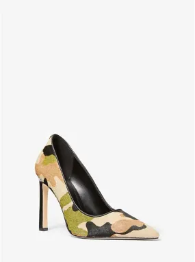 Amara Camouflage Print Calf Hair Pump