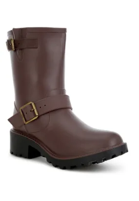 Anong Harness Detail Calf Rain Boots