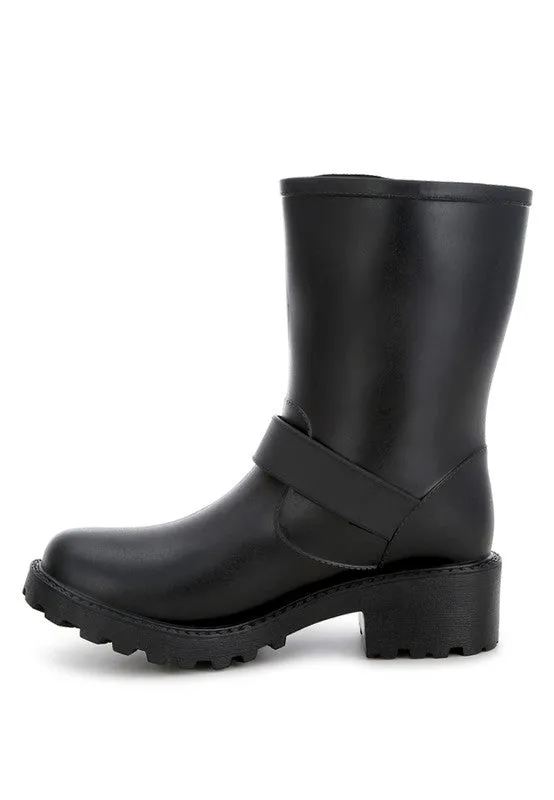 Anong Harness Detail Calf Rain Boots