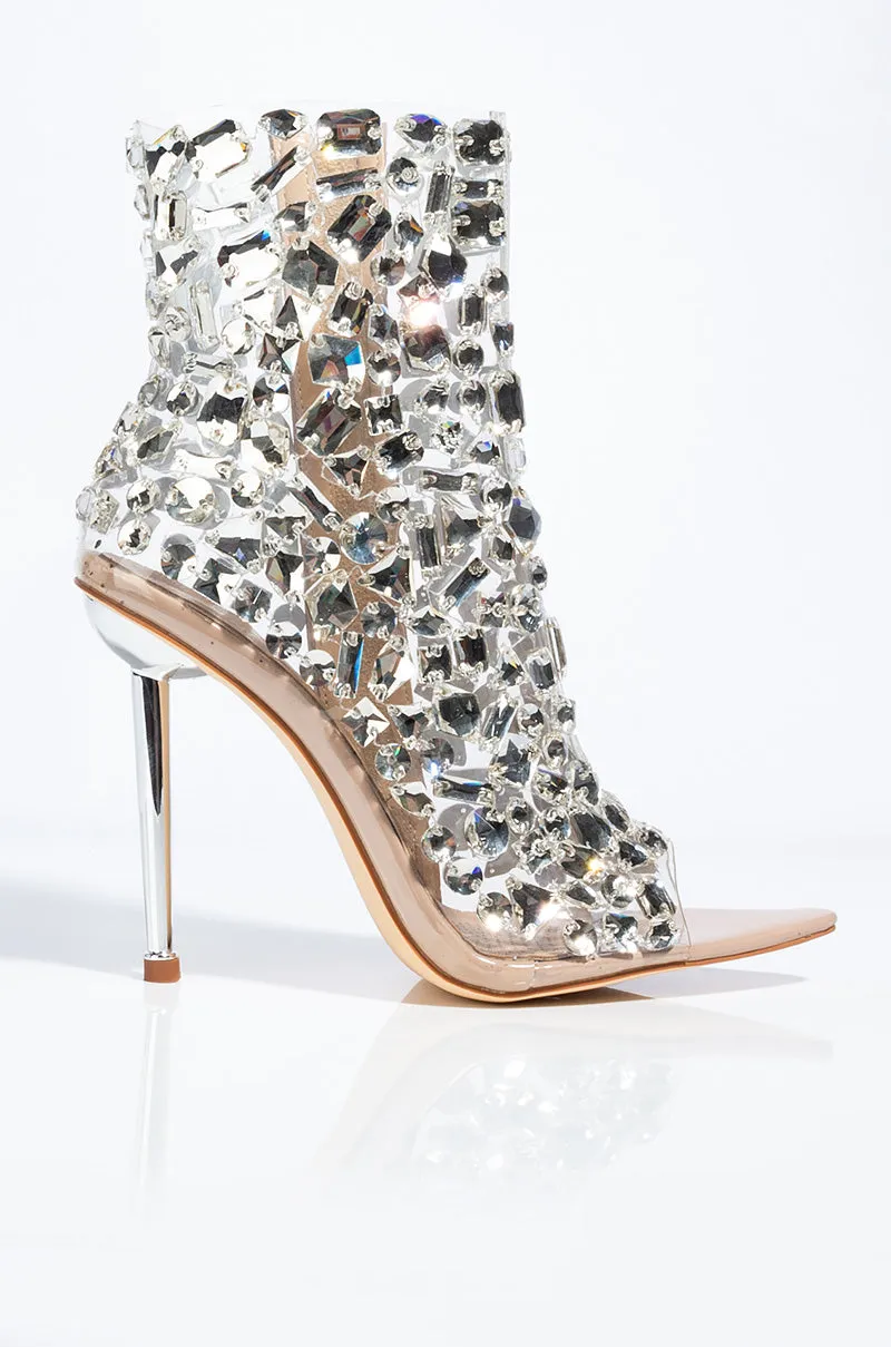 AZALEA WANG LOOK GOOD FEEL GOOD STILETTO BOOTIE IN CLEAR PVC