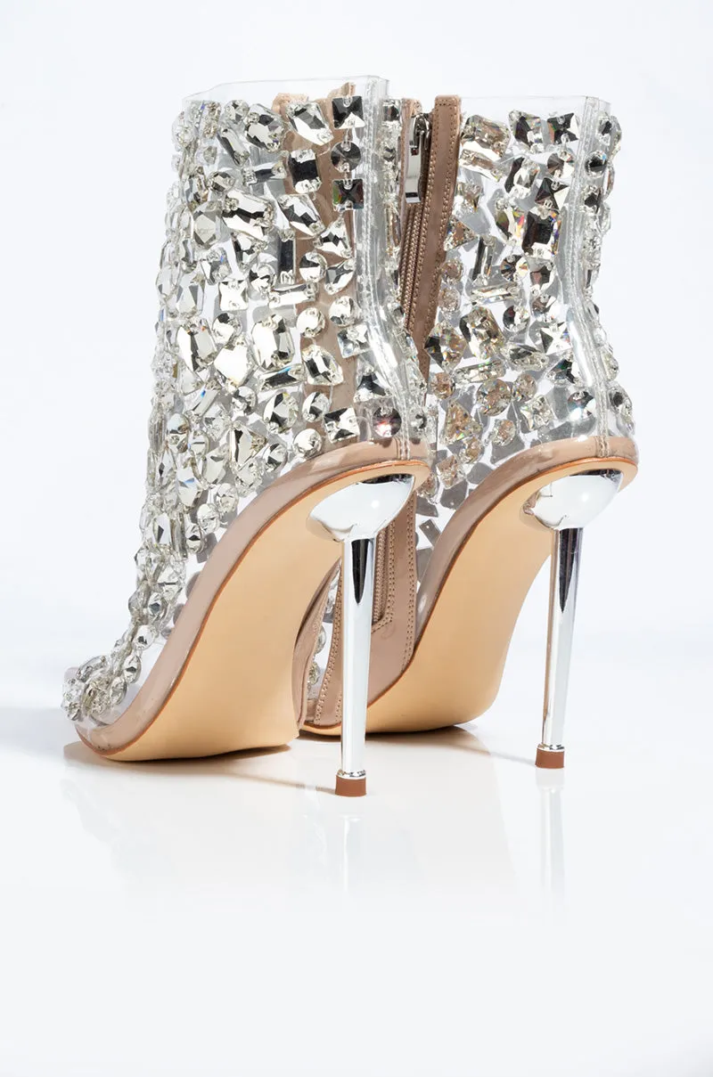 AZALEA WANG LOOK GOOD FEEL GOOD STILETTO BOOTIE IN CLEAR PVC