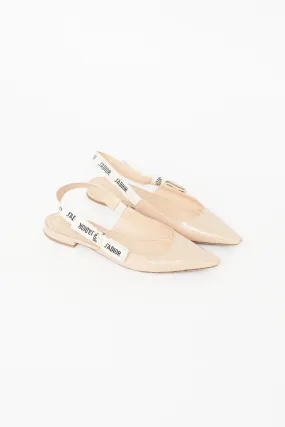 Beige Patent J'Adior Slingback Flats