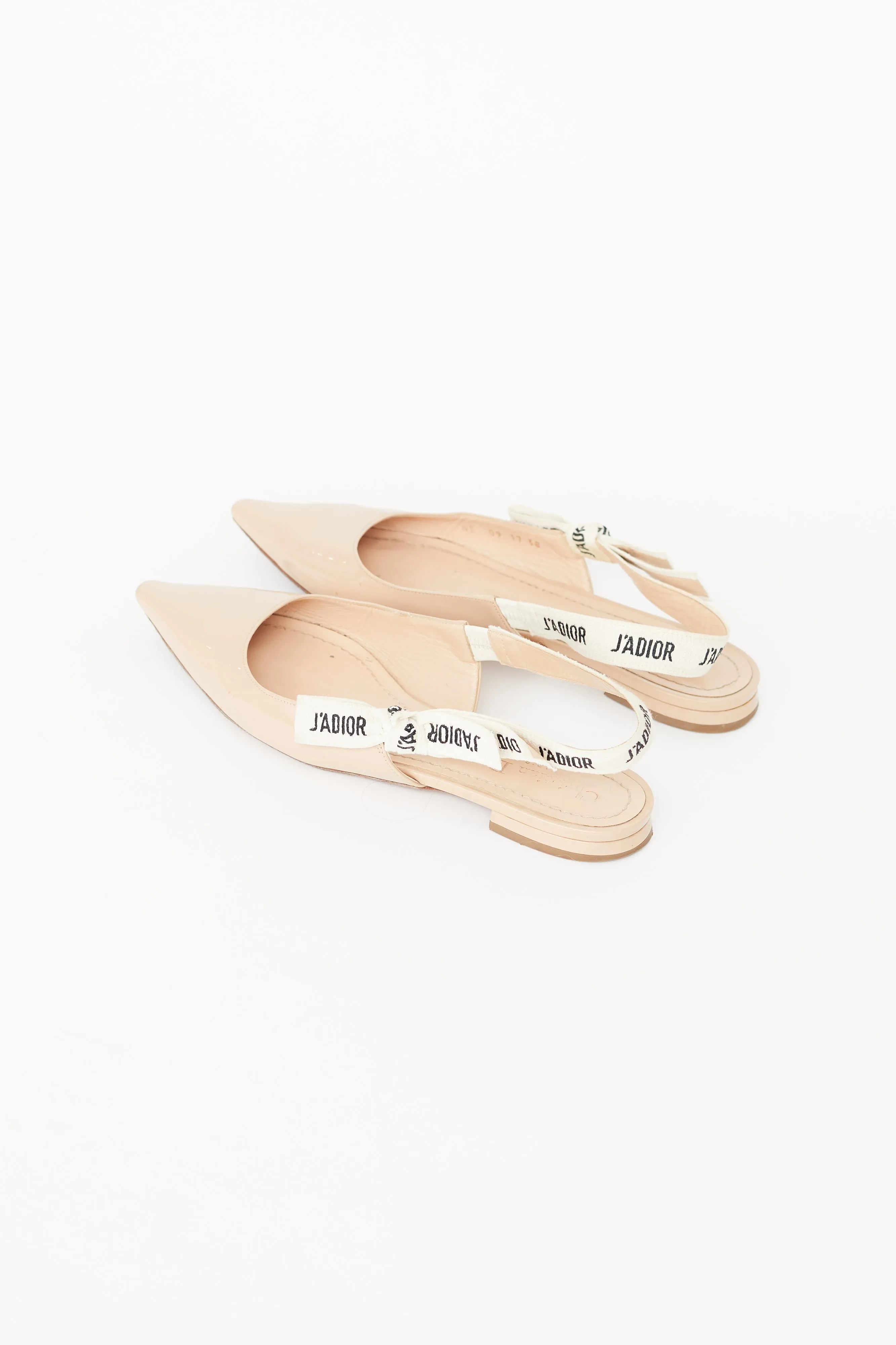 Beige Patent J'Adior Slingback Flats