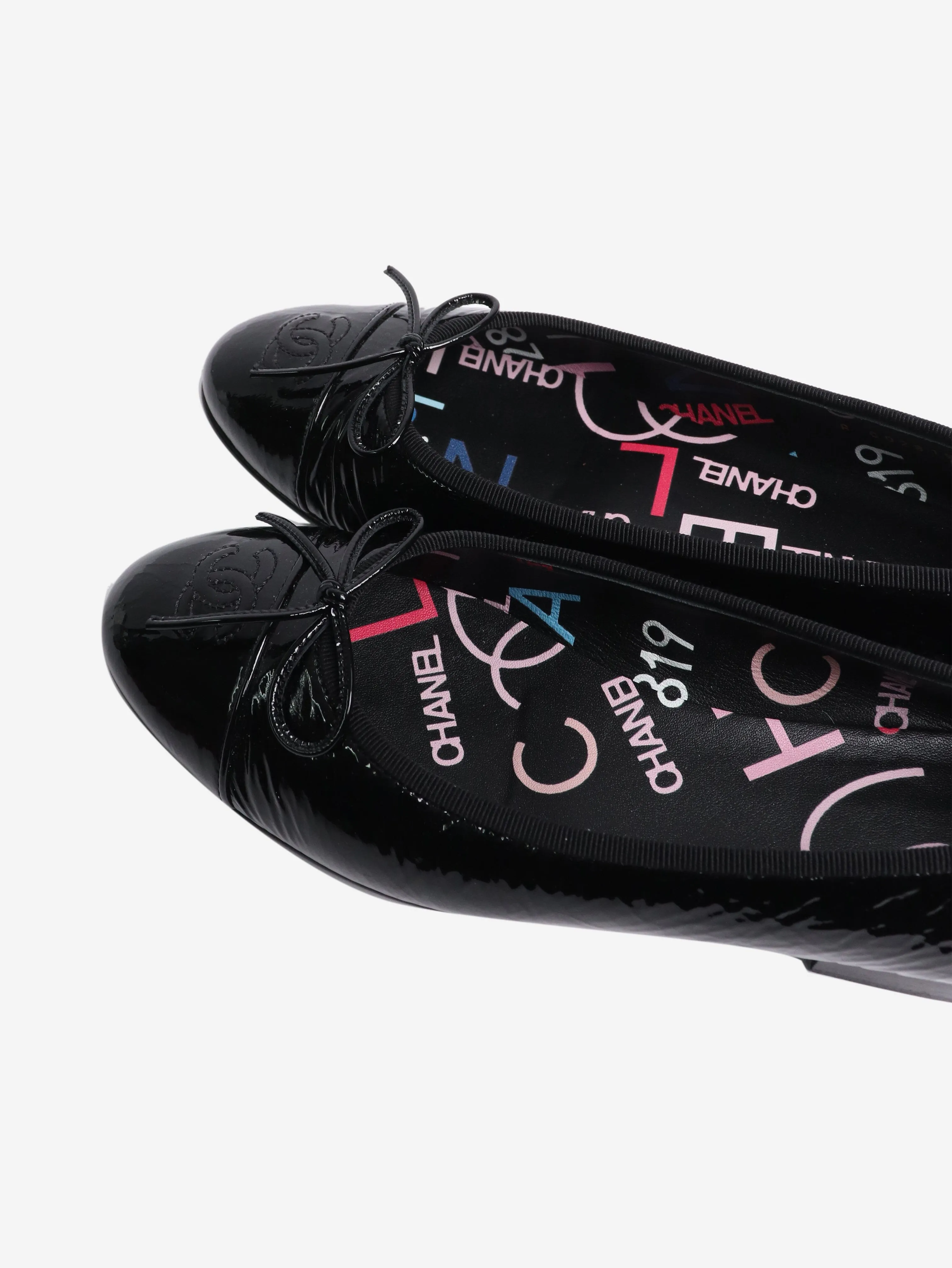 Black patent ballet flats - size EU 38