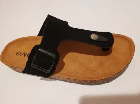 Black "Glory" Birkie Thong Sandals