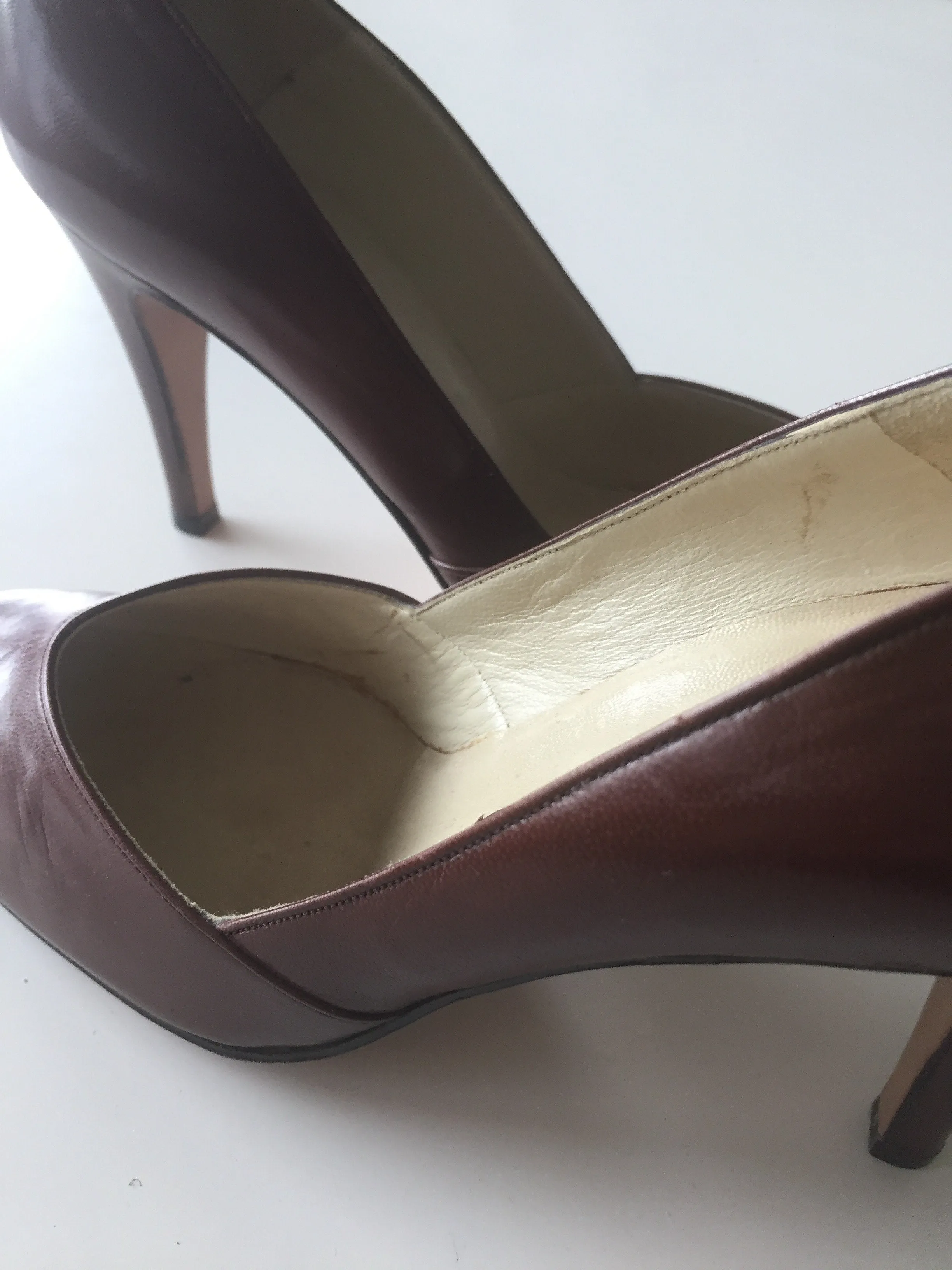 Chocolate Brown Leather Pumps