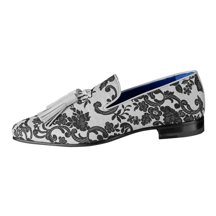 Damascus Series White Espresso Tassel Loafer