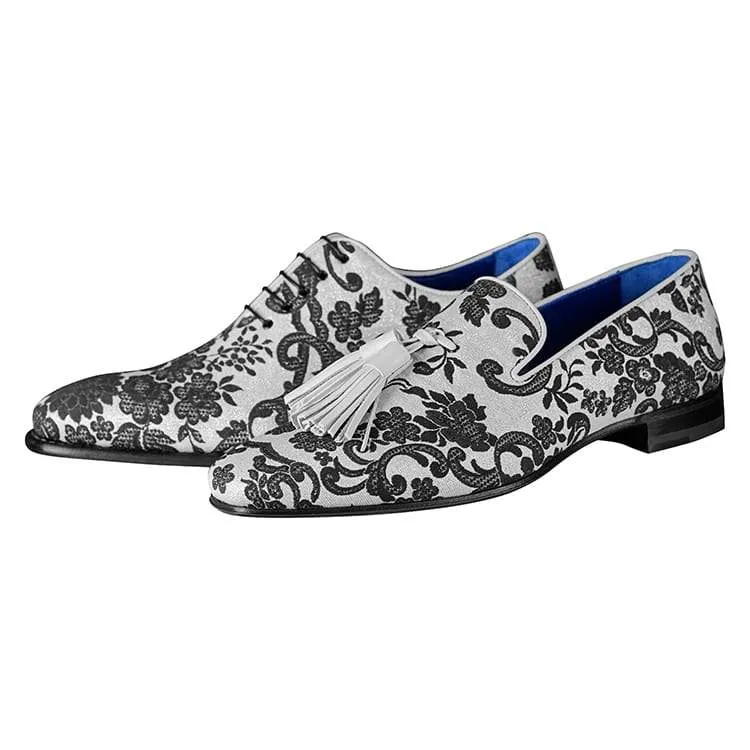 Damascus Series White Espresso Tassel Loafer