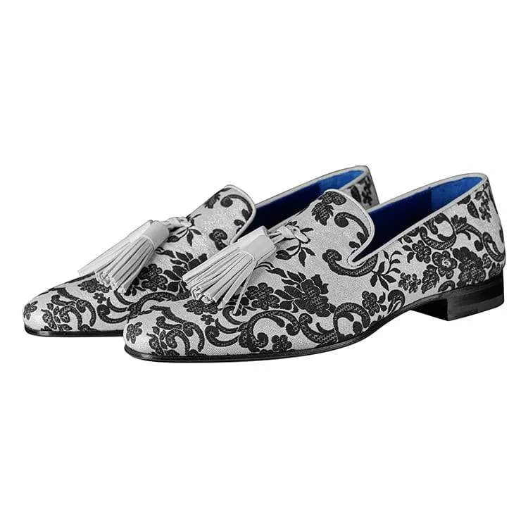 Damascus Series White Espresso Tassel Loafer