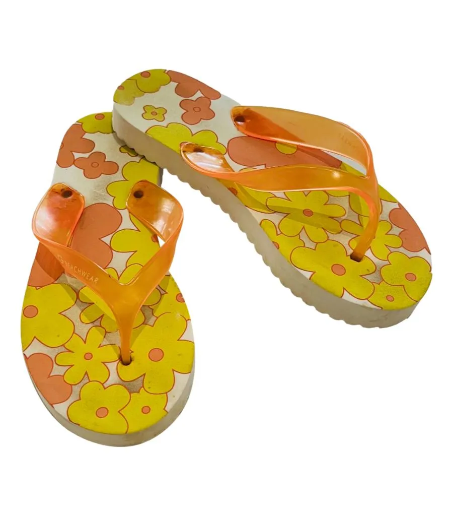 Dolce & Gabbana Floral Print Rubber Flip Flop Sandals. Size L