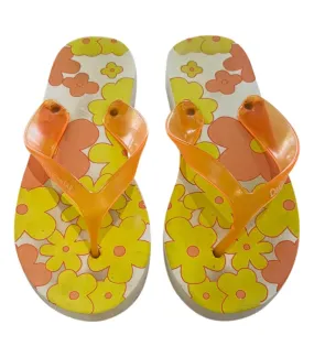 Dolce & Gabbana Floral Print Rubber Flip Flop Sandals. Size L