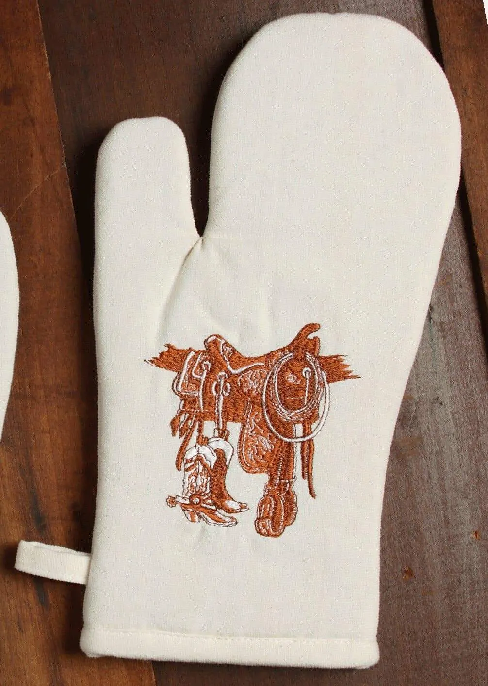 Embroidered Boots & Saddle Kitchen Apron