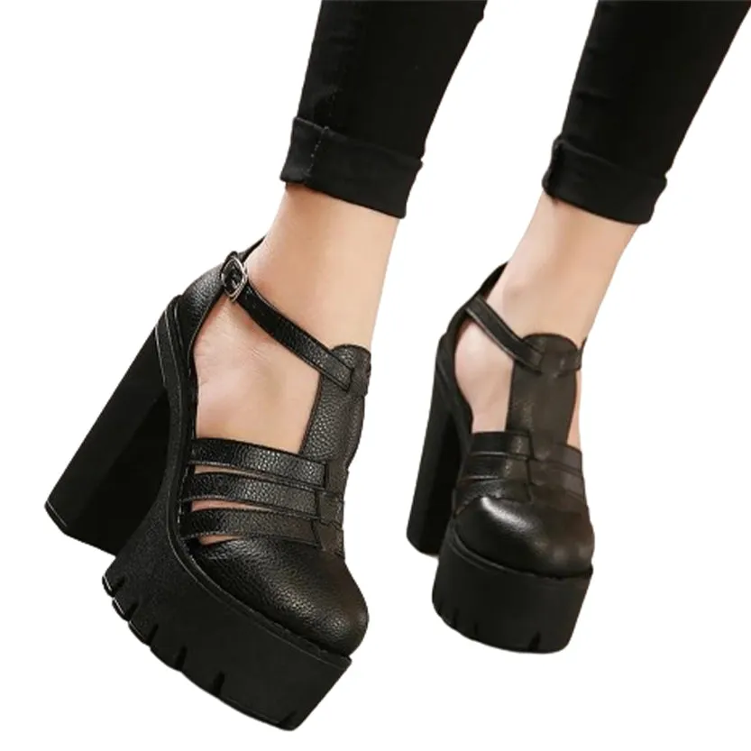 Funki Buys | Shoes | Women's Gothic Punk High Chunky Sandal