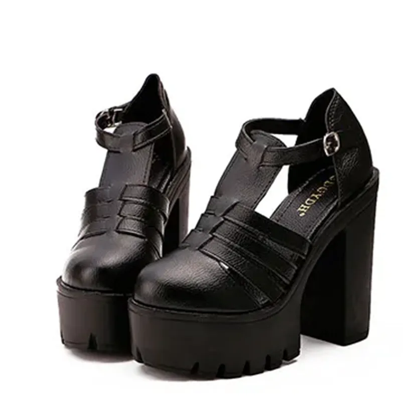 Funki Buys | Shoes | Women's Gothic Punk High Chunky Sandal