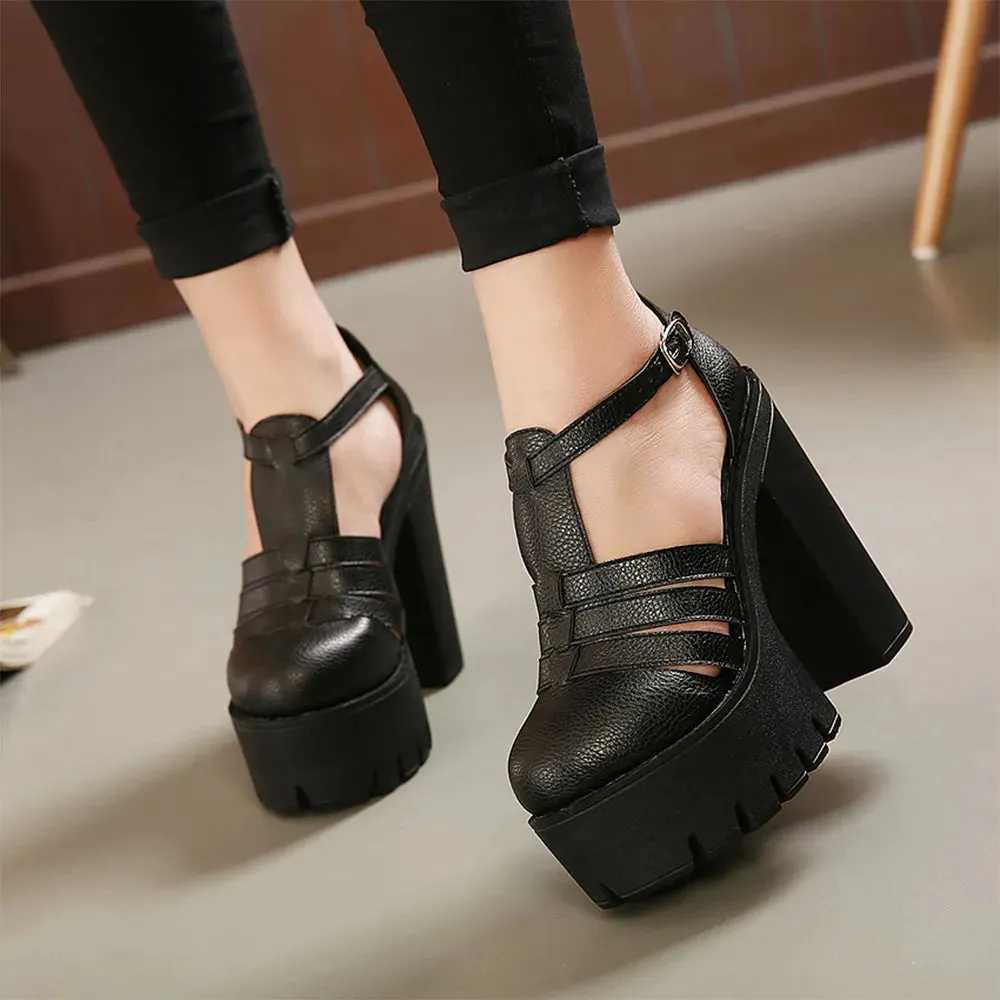 Funki Buys | Shoes | Women's Gothic Punk High Chunky Sandal