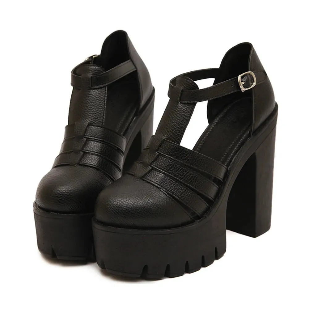 Funki Buys | Shoes | Women's Gothic Punk High Chunky Sandal