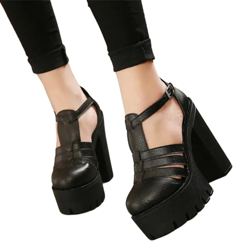 Funki Buys | Shoes | Women's Gothic Punk High Chunky Sandal