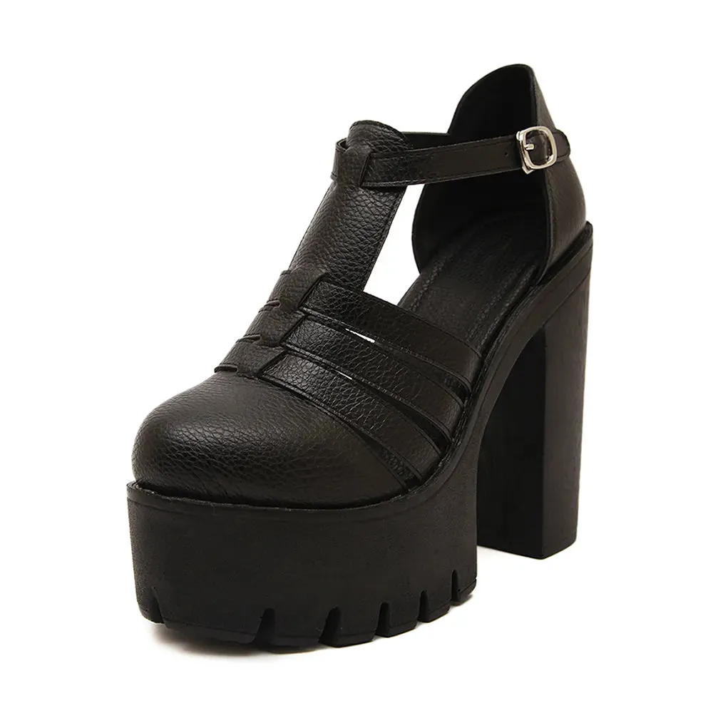 Funki Buys | Shoes | Women's Gothic Punk High Chunky Sandal