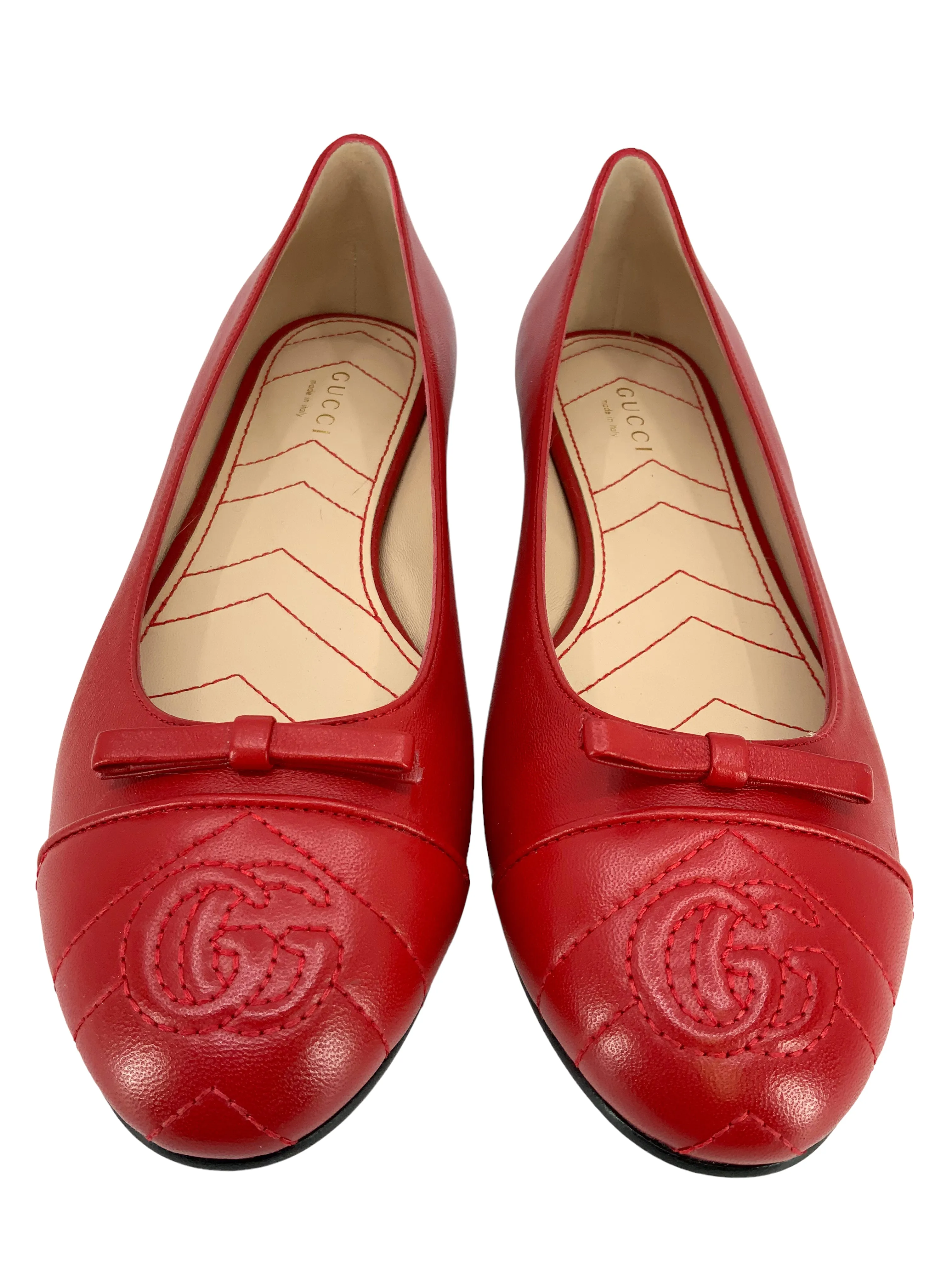 Gucci GG Marmont Leather Ballet Flats Size 8 NEW