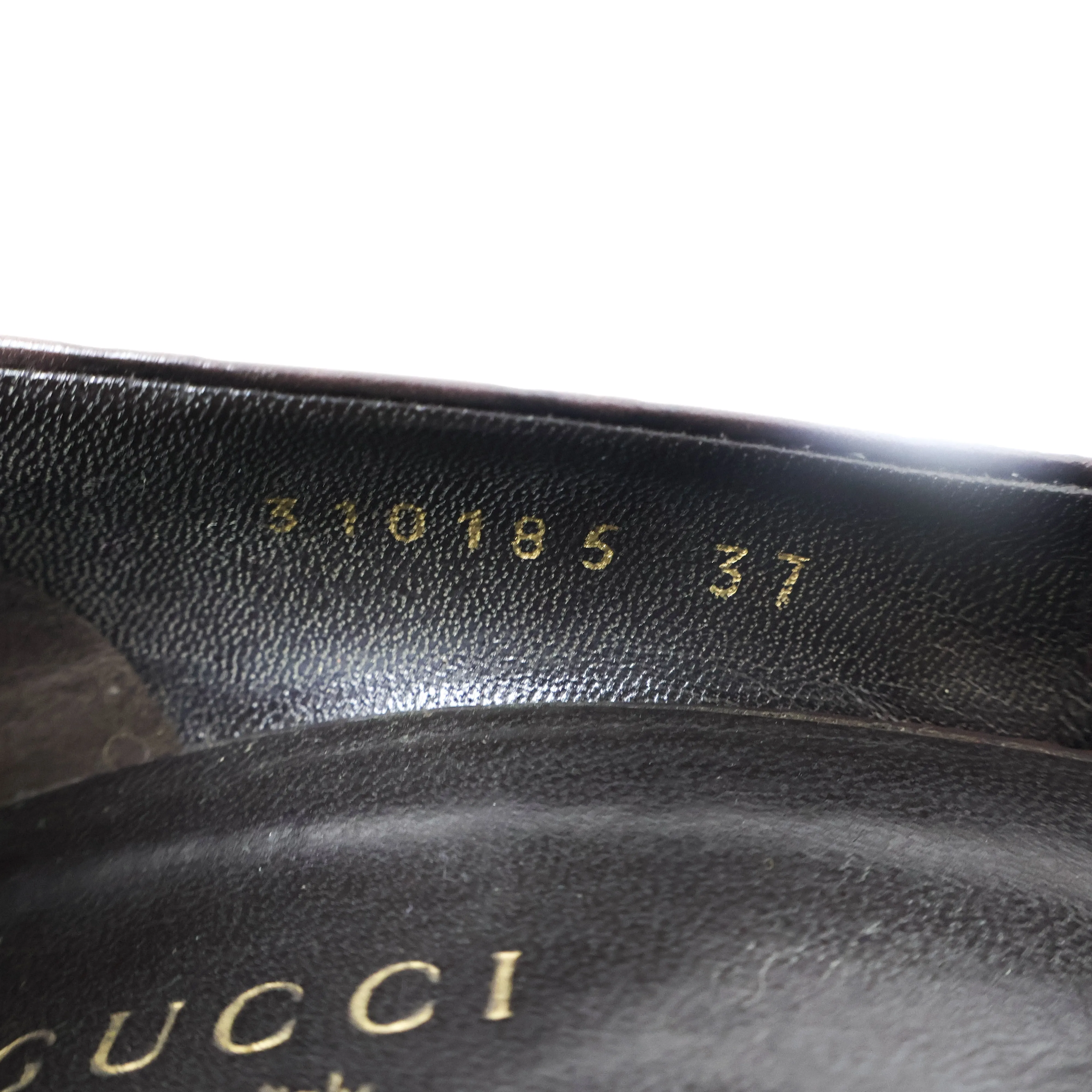 Gucci Peep Toe Heels Leather Brown 37