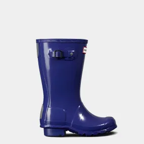 Hunter Electric Blue Original Kids Gloss Rain Boot