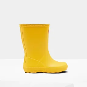 Hunter Yellow Original Kids First Matte Rainboot