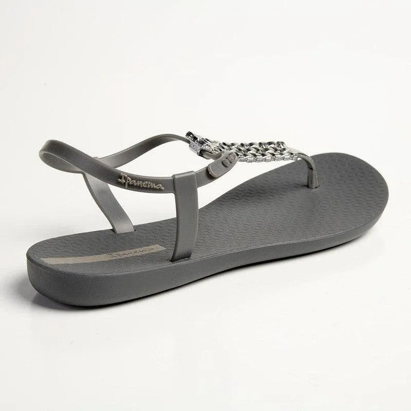 Ipanema Weave Trim Back Strap Sandals - Grey