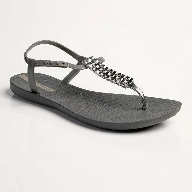 Ipanema Weave Trim Back Strap Sandals - Grey