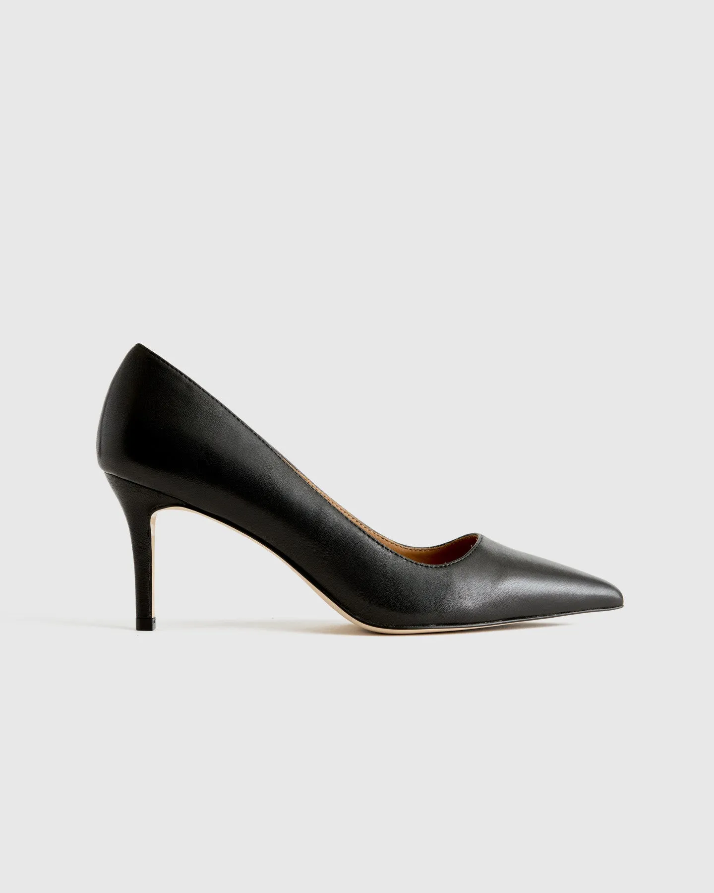 Italian Leather 75mm Pointy Toe Pump