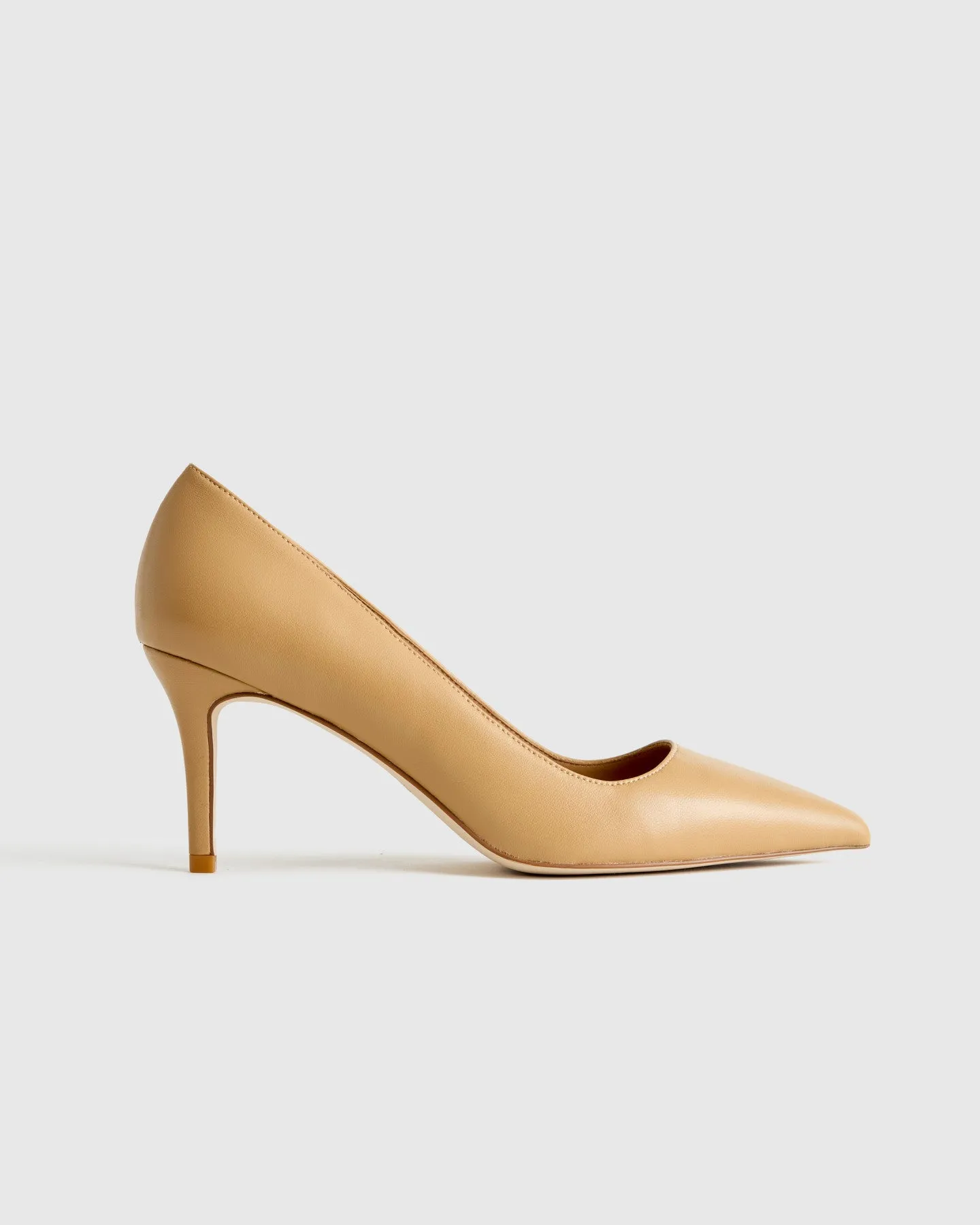 Italian Leather 75mm Pointy Toe Pump