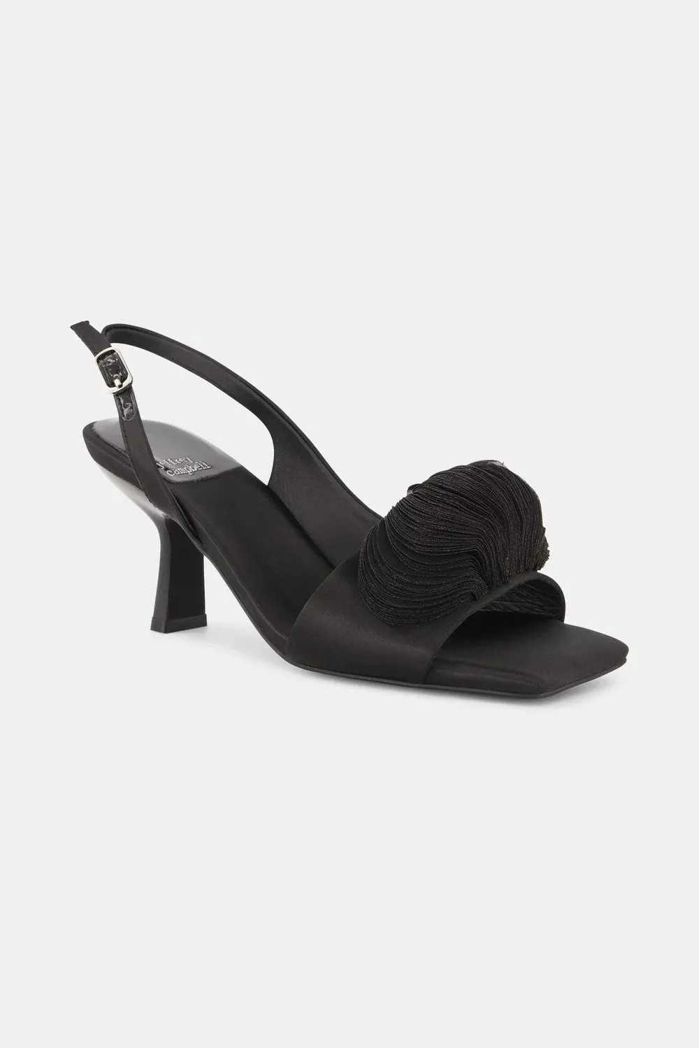 Jeffrey Campbell Duffy Kitten Heels in Black Satin