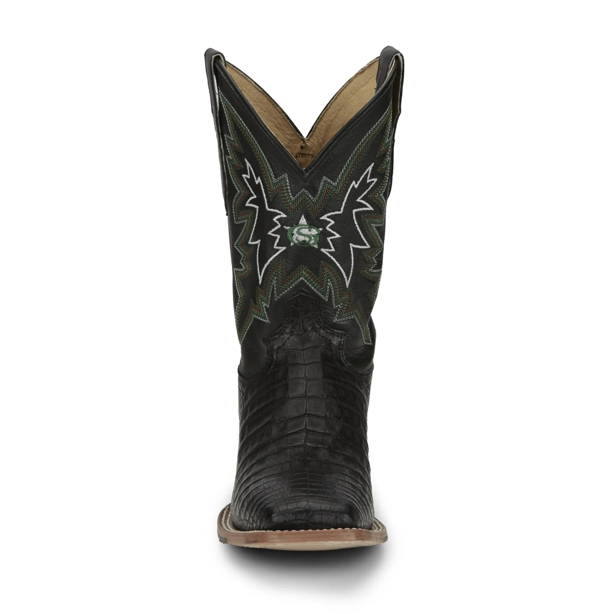 JUSTIN MEN'S HAGGARD BLACK CAIMAN WESTERN BOOTS - GR5705