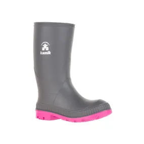 Kamik Charcoal/Magenta Stomp Children's Rain Boot