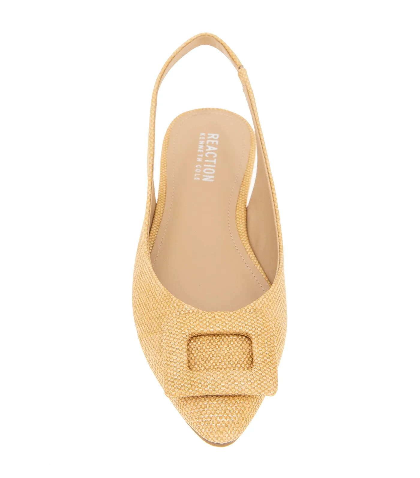 Linton Buckle Slingback Flat Natural Weave