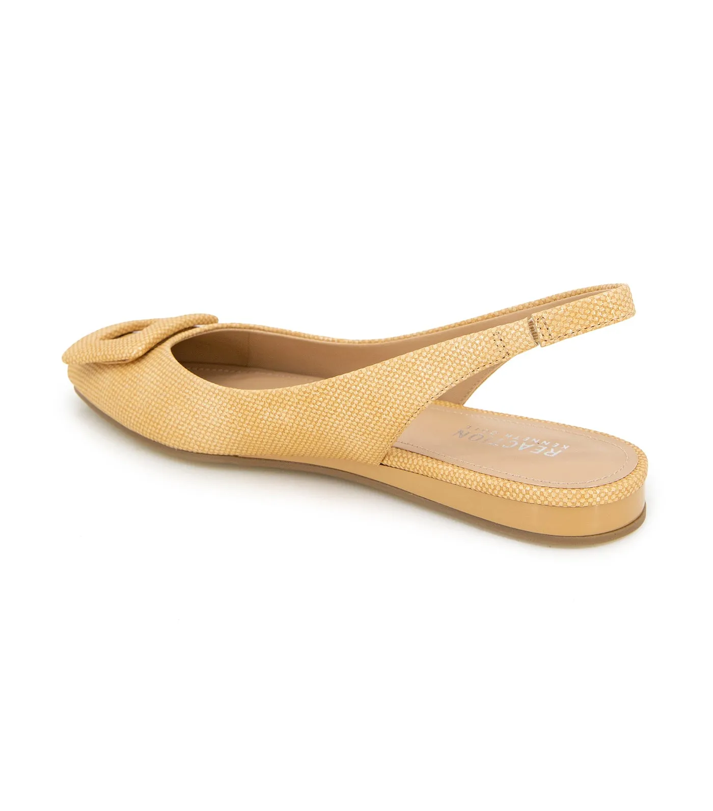 Linton Buckle Slingback Flat Natural Weave