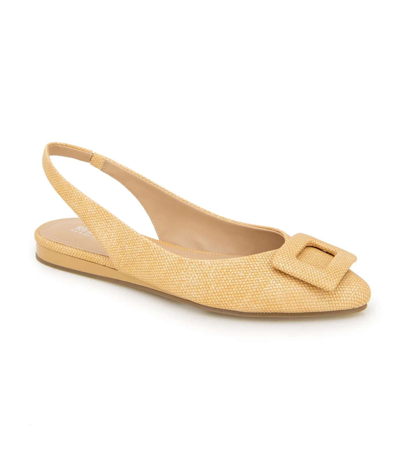 Linton Buckle Slingback Flat Natural Weave