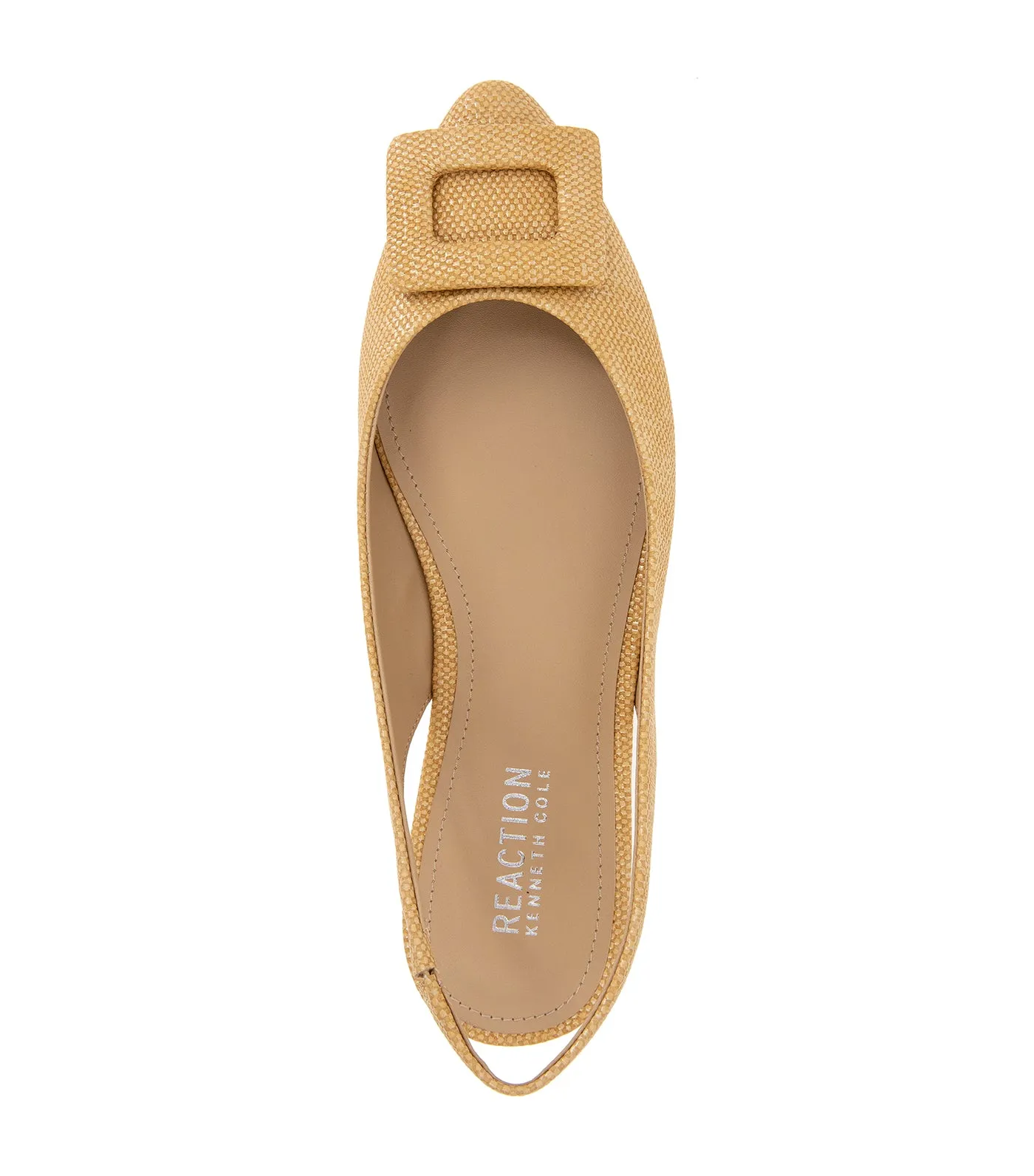 Linton Buckle Slingback Flat Natural Weave