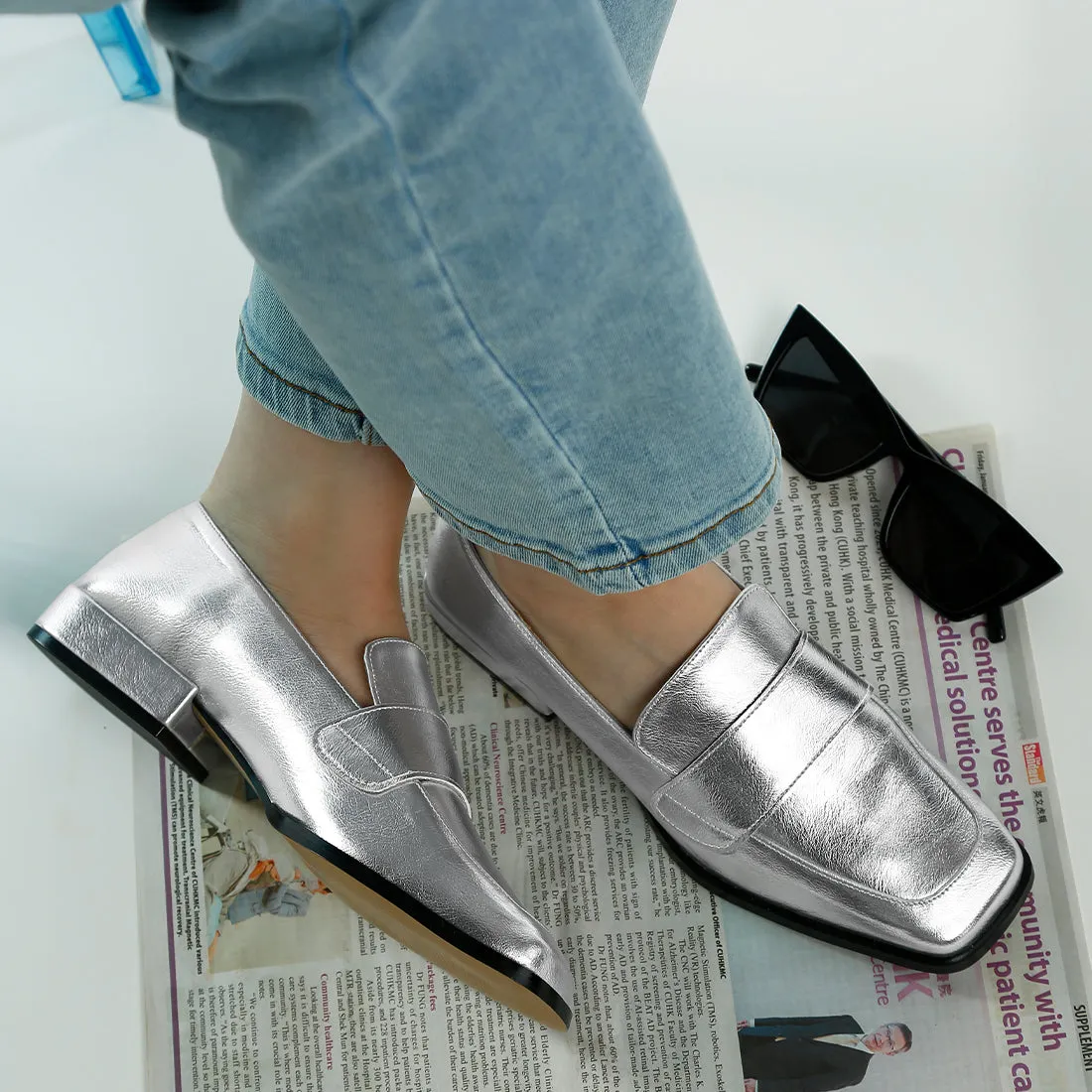 Metallic Penny Loafers