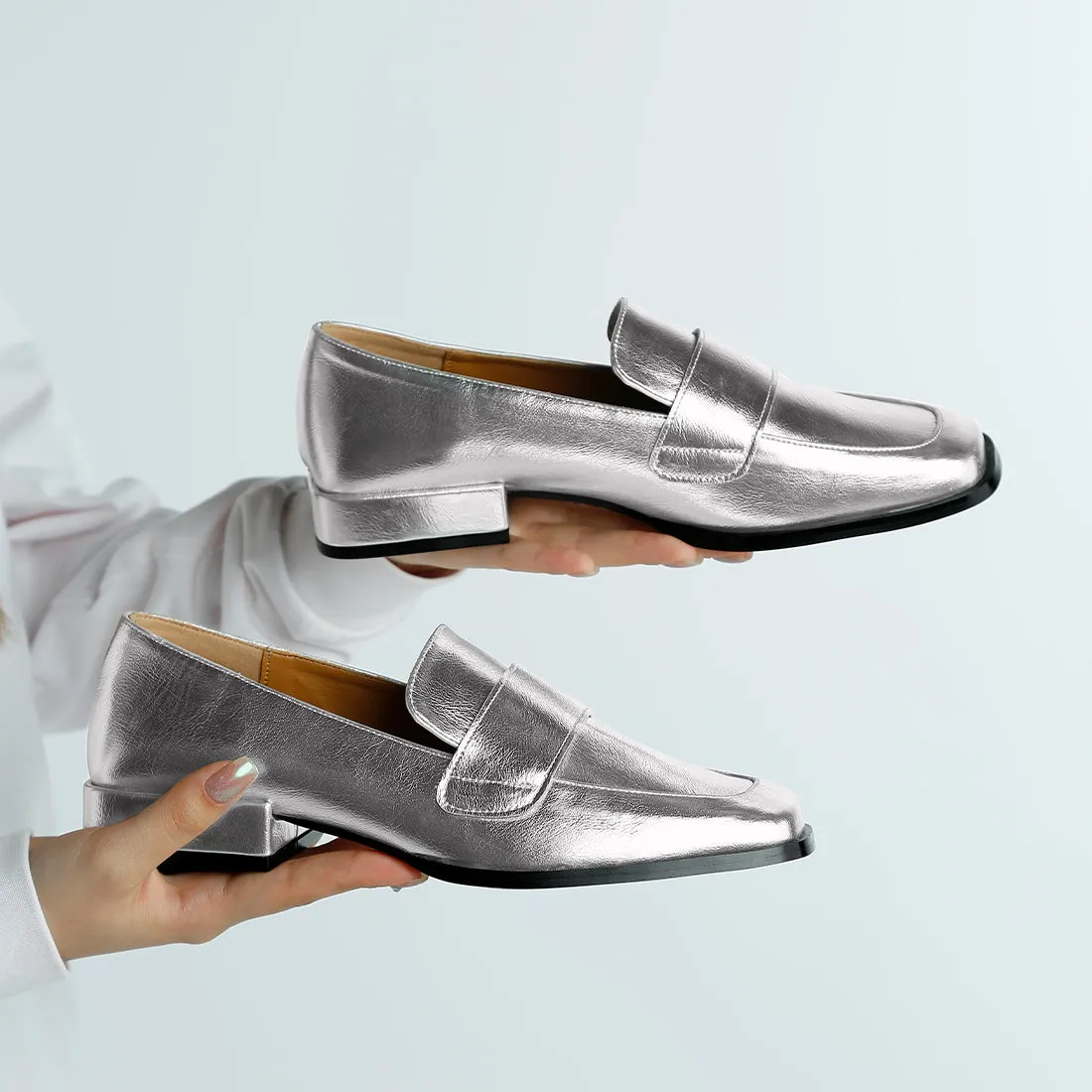 Metallic Penny Loafers