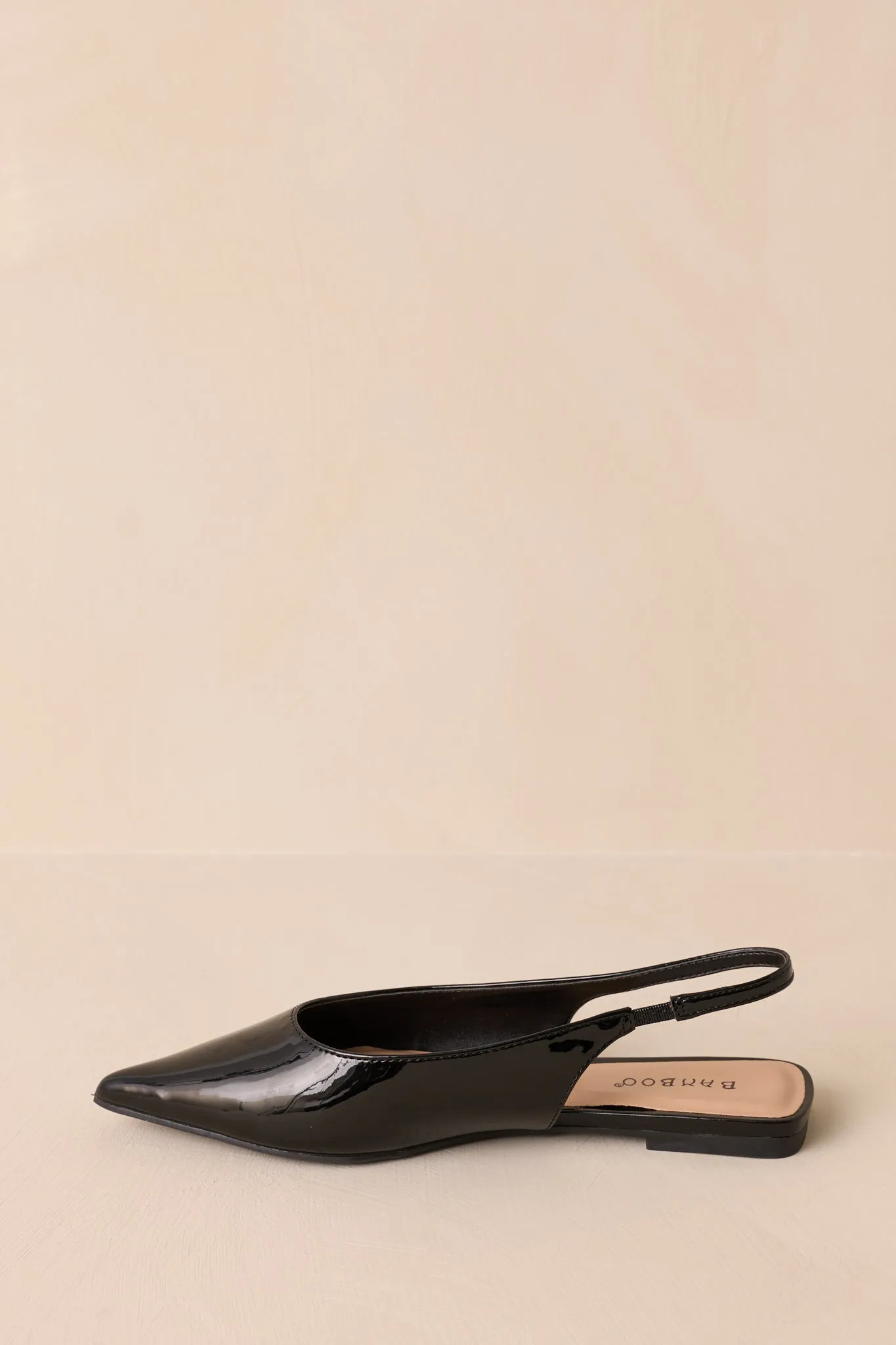 Mixed Feelings Black Pointed-Toe Slingback Flats