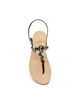 MONTE SOLARO BLACK JEWEL SANDALS (DS67B)