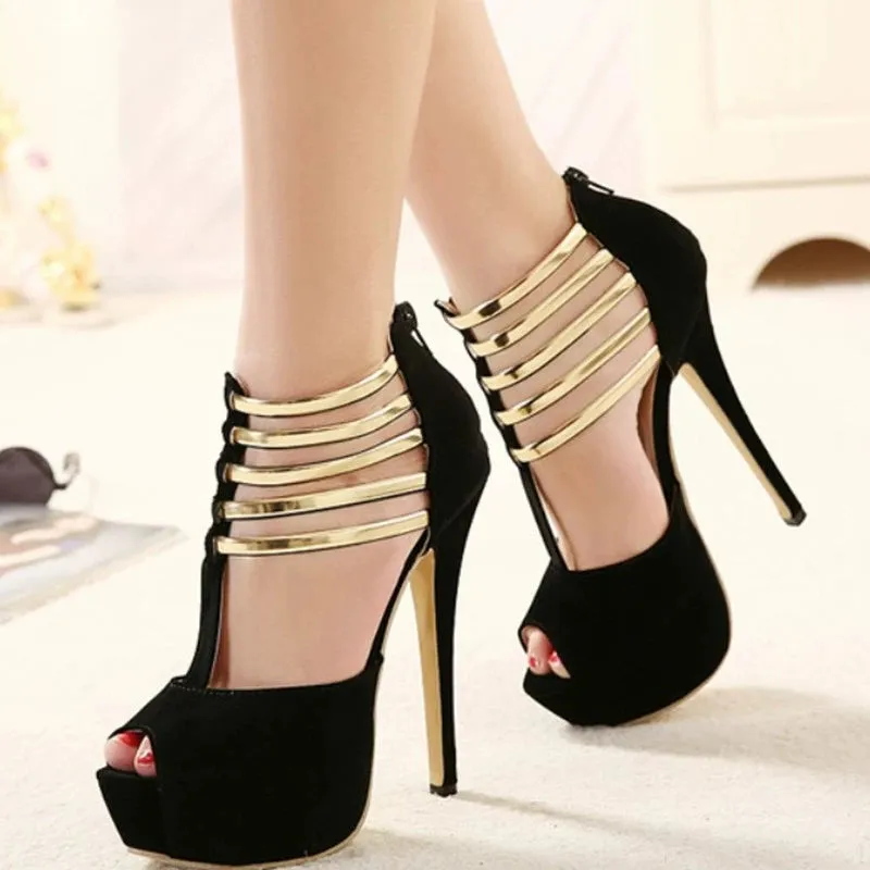 New Luxe Heights Peep Toe Stiletto Sandals