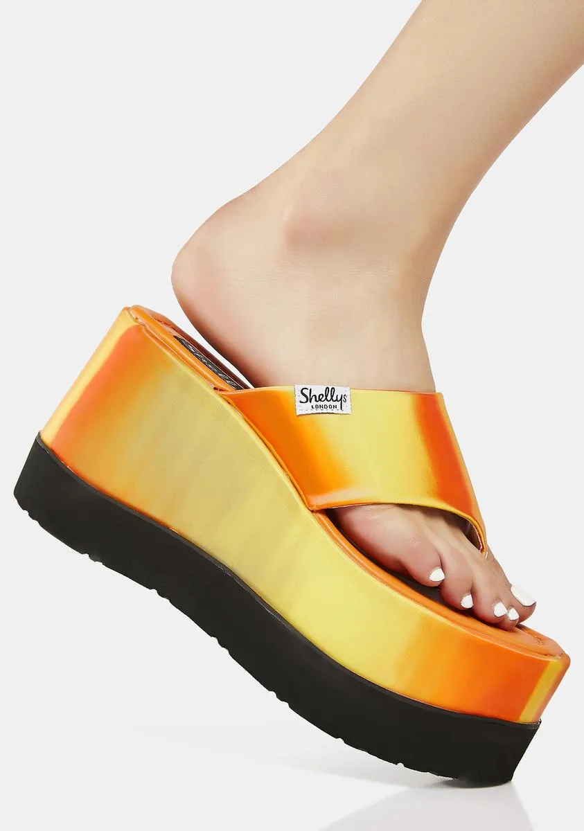 Orange Klub Platform Wedges