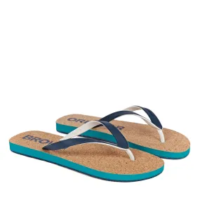 Orlebar Brown - Haston Cork Flip Flops in Blue Slate/Emerald