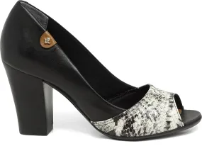 Peep Toe Black and White - Cravo e Canela