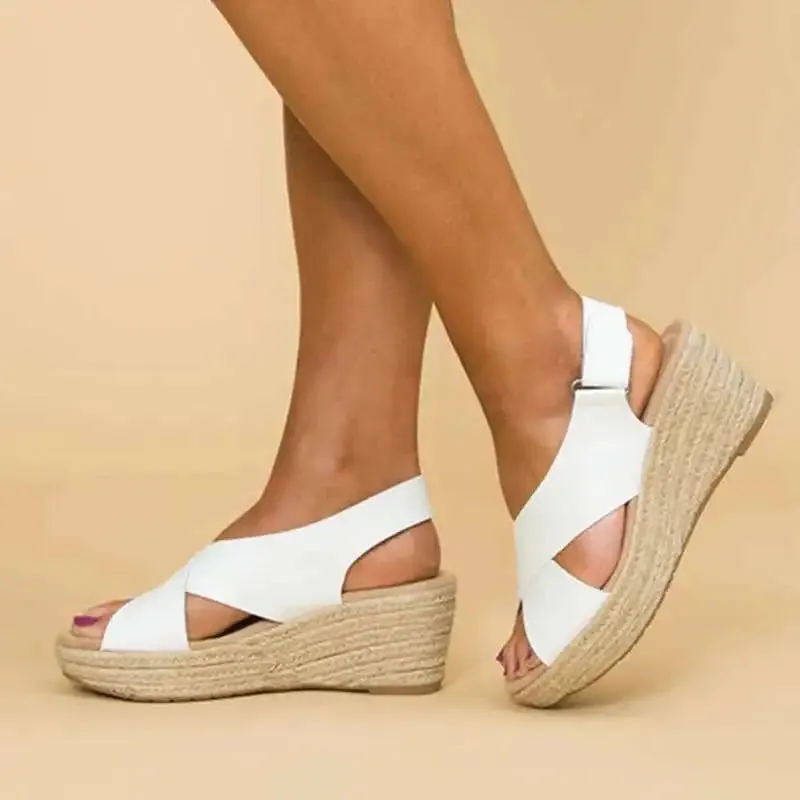 Peep Toe Platform Wedge Sandals