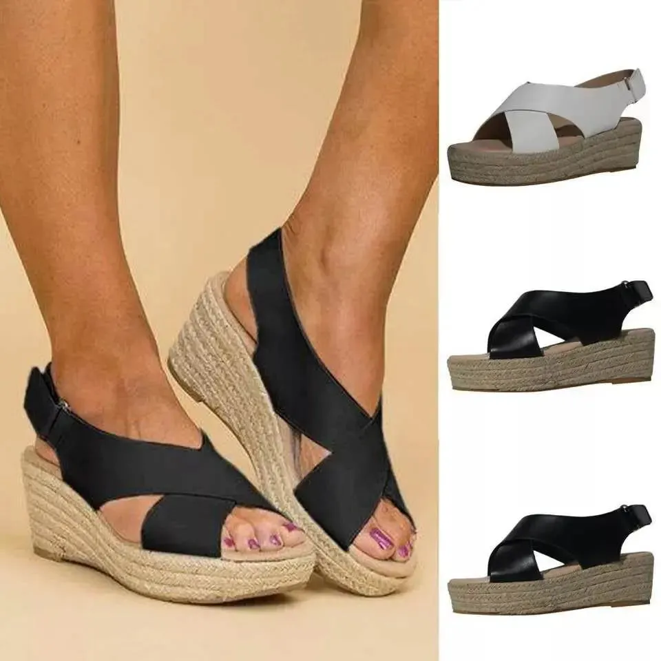 Peep Toe Platform Wedge Sandals