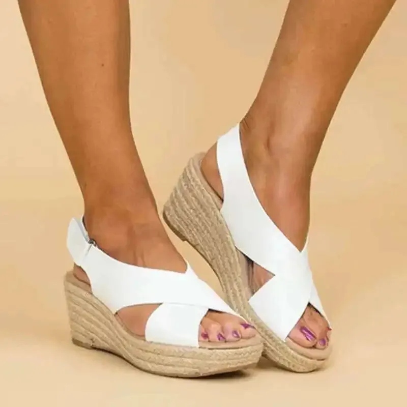 Peep Toe Platform Wedge Sandals