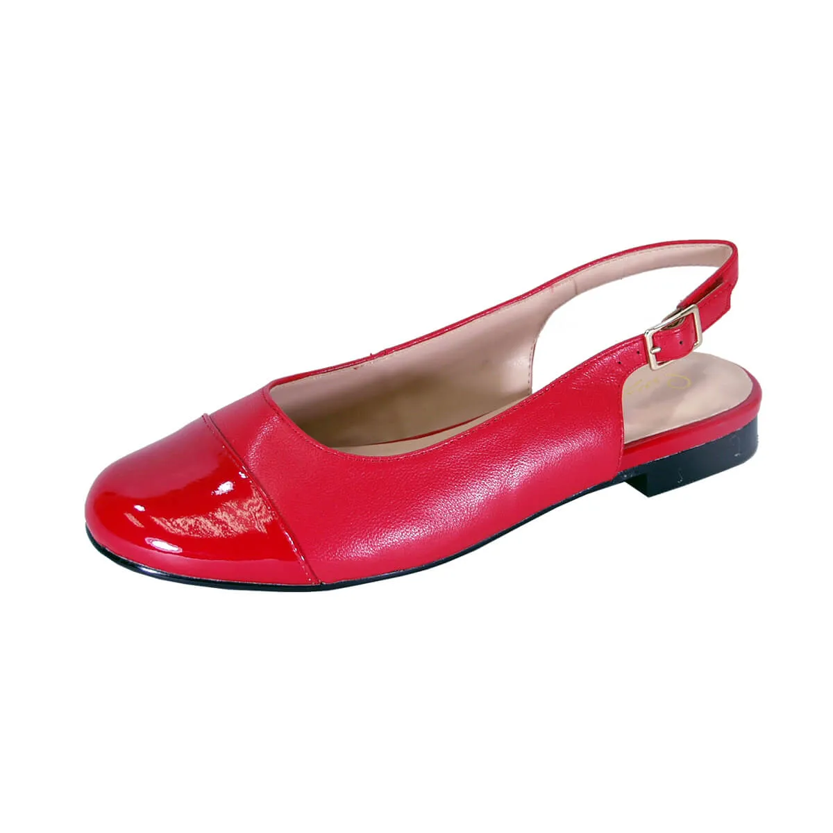 PEERAGE Kennedy Women's Wide Width Casual Dress Slingback Leather Flats