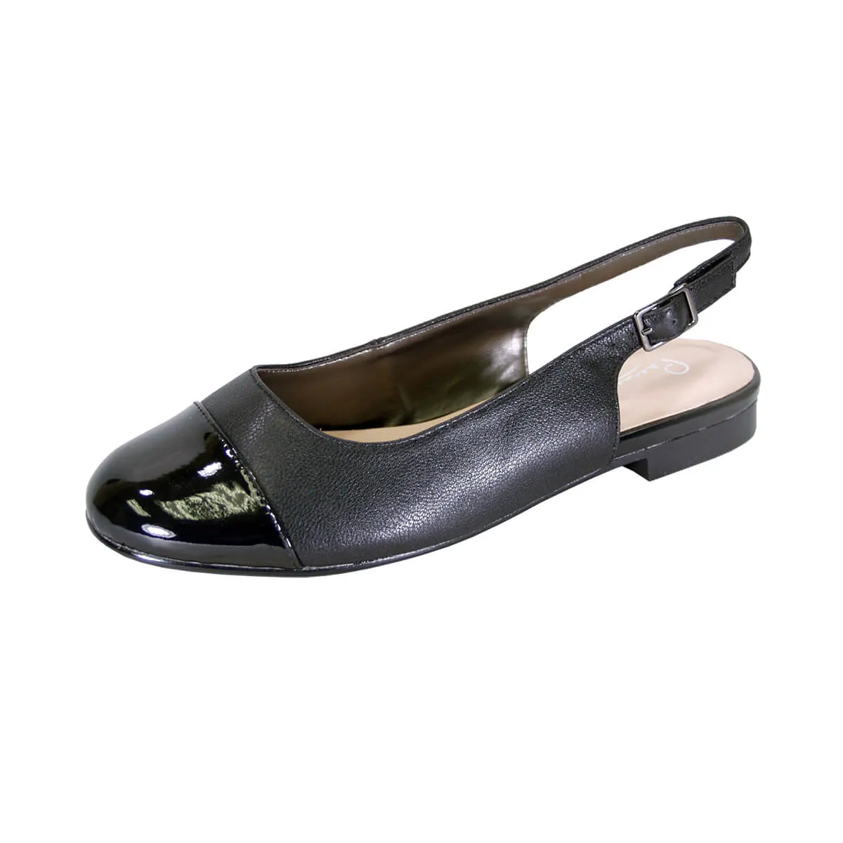 PEERAGE Kennedy Women's Wide Width Casual Dress Slingback Leather Flats